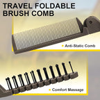 6PCS Travel Foldable Brush Comb Portable Hairbrush, Anti-Static Mini Pocket Hair Comb, Double Headed Hair Brush Hairdressing Tools Plastic Folding Hairbrush for Men Women (Coffee)