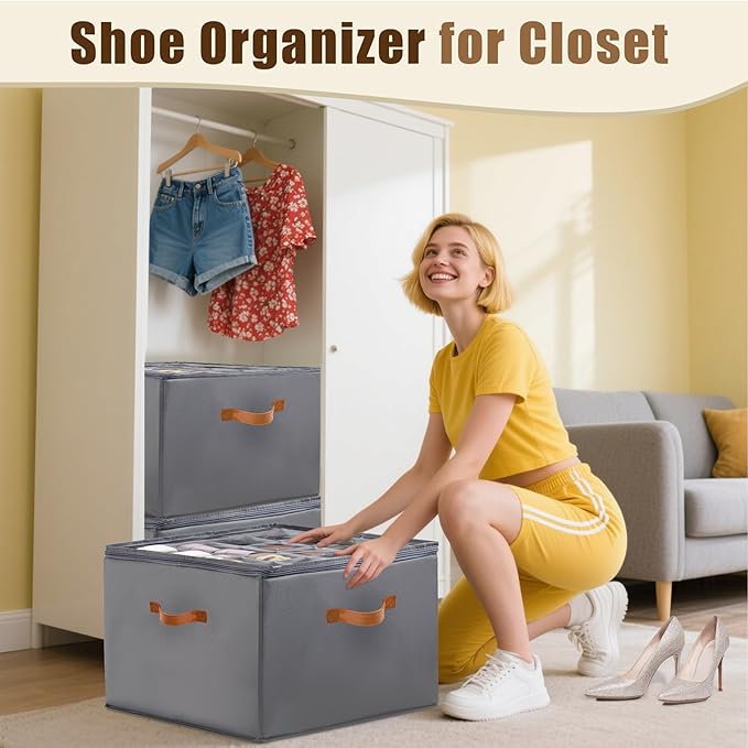 Shoe Organizer for Closet, Fits up to 16 Pairs Shoe Storage - Image 3
