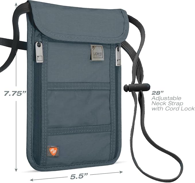 Lewis N. Clark Stash Neck Travel Wallet, RFID Blocking Passport Holder - Image 2
