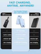 Portable Charger with Built-in Cables and Wall Plug, 12000mAh 22.5W USB C Power - Image 2