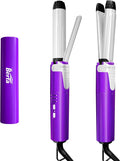 BERTA 2 in 1 Hair Straightener & Hair Curler, Professional Ceramic Flat Iron Ionic Curling Wand 1 inch, Temperature Adjustment 300-400℉ 6 Heat Settings