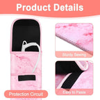 Shappy 2 Pcs Heat Resistant Hair Tools Bag Curling Iron Travel Case Cover Neoprene Flat Iron Holder Travel Case and Silicone Mat Pouch for Hot Hair Tools Storage Organizer(Pink Marble Style)