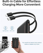 Mini Portable Charger with Built-in Cables 22.5W Fast Charging Power Bank USB-C - Image 3