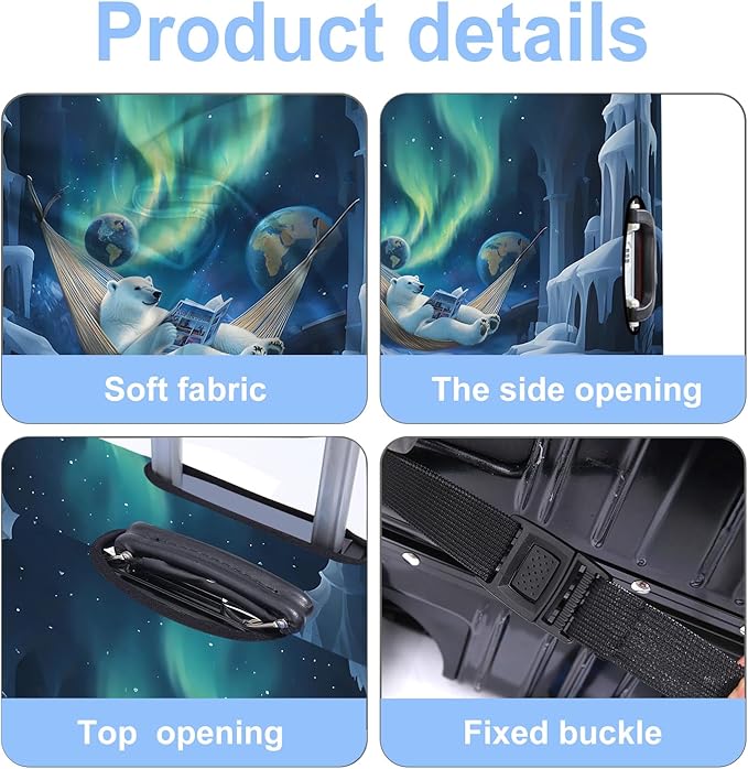 Polar bear Luggage Cover Washable Suitcase Protector Anti-Scratch, Stretchable - Image 3
