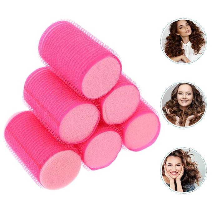 Beaupretty 8PCS Hair Sponge Roller Spiral Hair Curlers, Self-Adhesive Foam Curlers for HairStyling, No Heat Sleep-In Roller for Women
