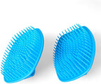 Detangler Hair Brush with Firm Bristles (4×3 in) – Dry & Wet Shampoo and Conditioner Scalp Massager for Deep Cleansing, Exfoliating & Dandruff Control. Multi-Use for Hair, Beard & Scalp (2PC,Blue)