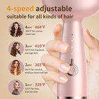 Crimper Hair Tool, Beach Waves Curling Wand,Ionic Hair Waver with 1.26 Inch Double Barrel for Women，Easy to Use，Four-Speed Adjustment and Automatic Power-Off,Pink