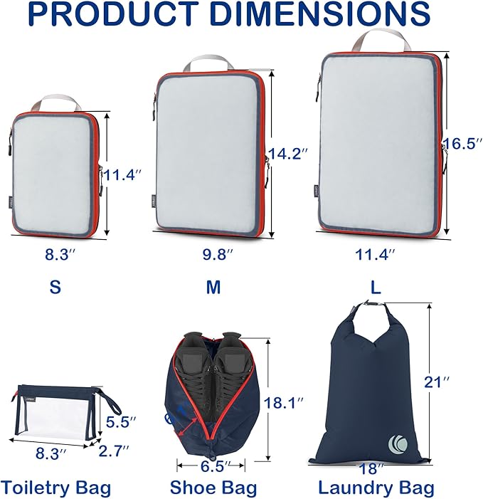 Cipway Compression Packing Cubes Mesh, Lightweight Luggage Organizer Bags - Image 4