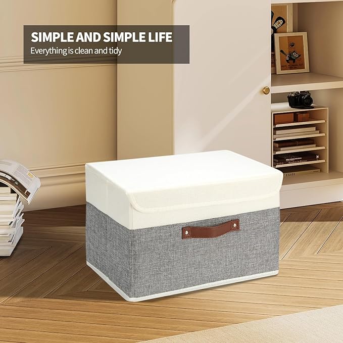 8 Pack Storage Bins Foldable Storage Boxes Fabric Storage Box - Image 6