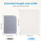 Quccefods Heat Resistant Mat Large Silicone Hot Hair Tools Mat for Curling Irons Flat Iron Hair Straightener Vanity Mat Portable Hair Styling Tools Hot Pad 14.2"*11"