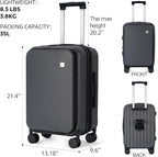 BISON DENIM 20 Inch Carry On Luggage, PC Lightweight Hardside Expandable - Image 2