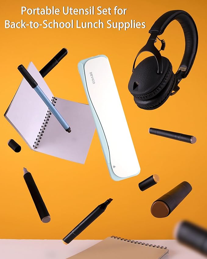 DEVICO Travel Utensils With Case, 18/8 Stainless Steel Camping Utensils - Image 2