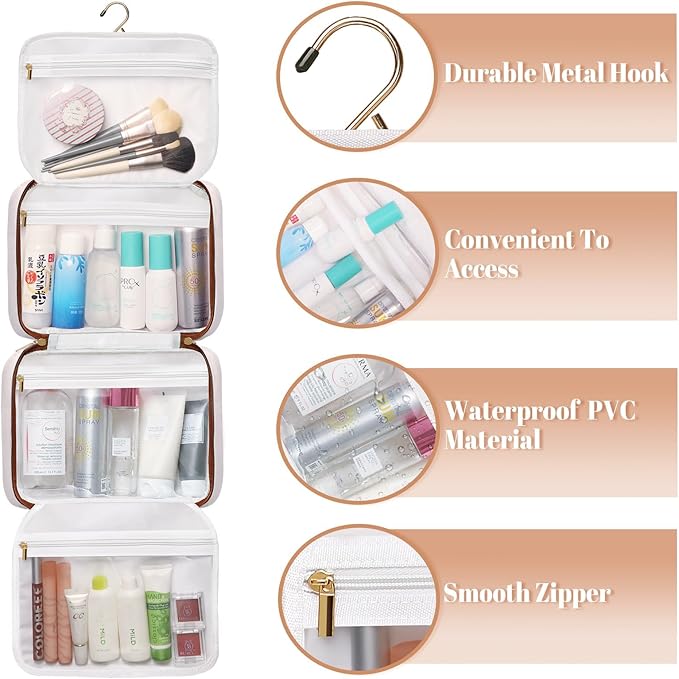 Hanging Travel Toiletry Bag, Large Capacity Cosmetic Travel Toiletry Organizer - Image 5