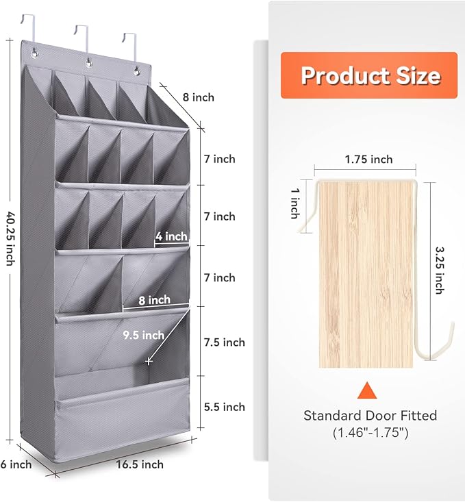 FENTEC 1 Pack Over-the-Door-Shoe-Organizers, Hanging Shoe Organizers - Image 6