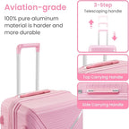 Campfun Luggage 4 Piece Sets, Expandable Carry On Luggage Set Hardshell PP - Image 5