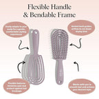 Kitsch Hair Brush Detangler – Flexi Flow Hair Brush for Women, Men & Kids | Detangling Brushes for Curly Hair with Bendable Frame, Bounce Curl Defining Brush for Wet or Dry Strands - Soft Violet