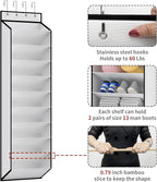 KEEPJOY 10 Tiers White Over Door Shoe Organizer Storage, Hanging Shoe Holder - Image 5