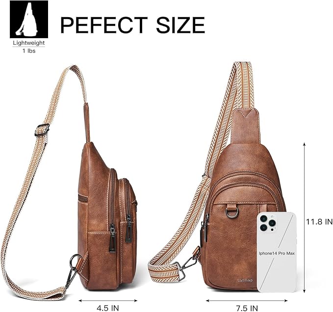 7L Sling Bag for Women Men Leather Small Sling Backpack Daypack Anti Theft - Image 5