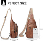 7L Sling Bag for Women Men Leather Small Sling Backpack Daypack Anti Theft - Image 5