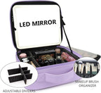 Travel Makeup Bag with LED Mirror Travel Makeup Organizer with 3 Lighted - Image 8