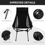Portable High Back Camping Chair, Support Heavy Duty 440 lbs, Lightweight - Image 5