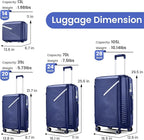 Campfun Luggage 4 Piece Sets, Expandable Carry On Luggage Set Hardshell PP - Image 2