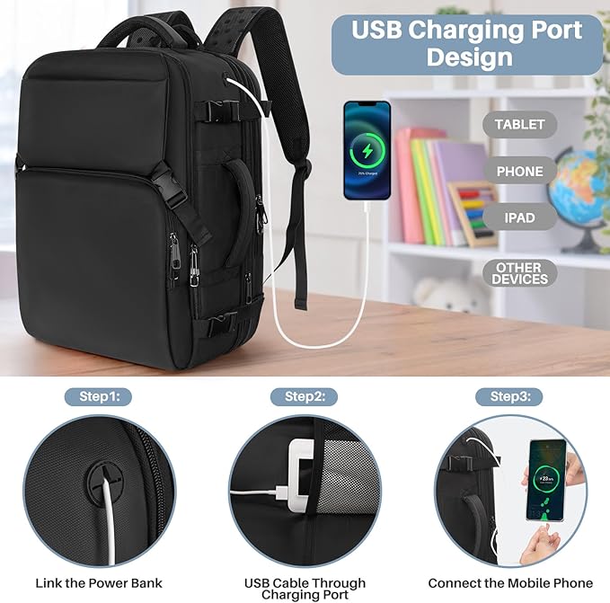 Travel Backpack Carry On Flight Approved, Lightweight Large Travel Backpack - Image 5