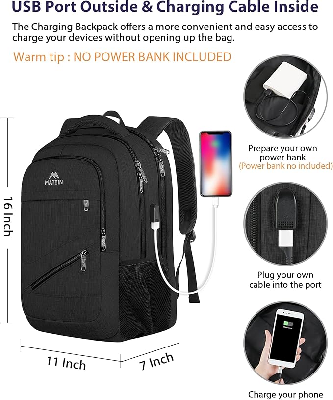 MATEIN 15.6 Inch College Backpack, 20 L Airline Approved Laptop Computer - Image 4