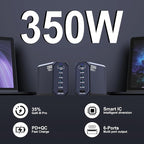 350W USB C Charger, 6-Ports PD3.1 140W Fast Charging Station, GaN Foldable - Image 2