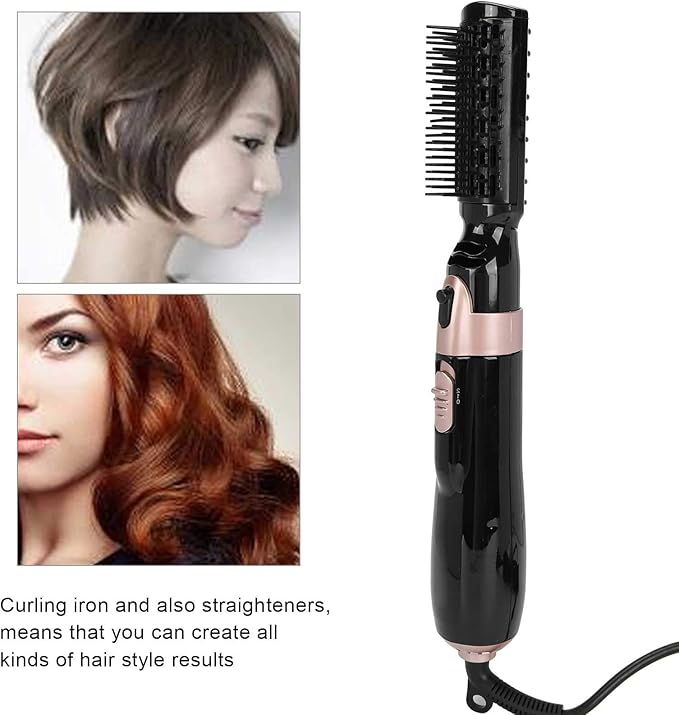 Hair Dryer Brush 4 in 1 Hot Air Brush Curler Combo with Interchangeable Heads - Automatic Curling Iron and Blow Dryer Brushes Set for Travel or Salon