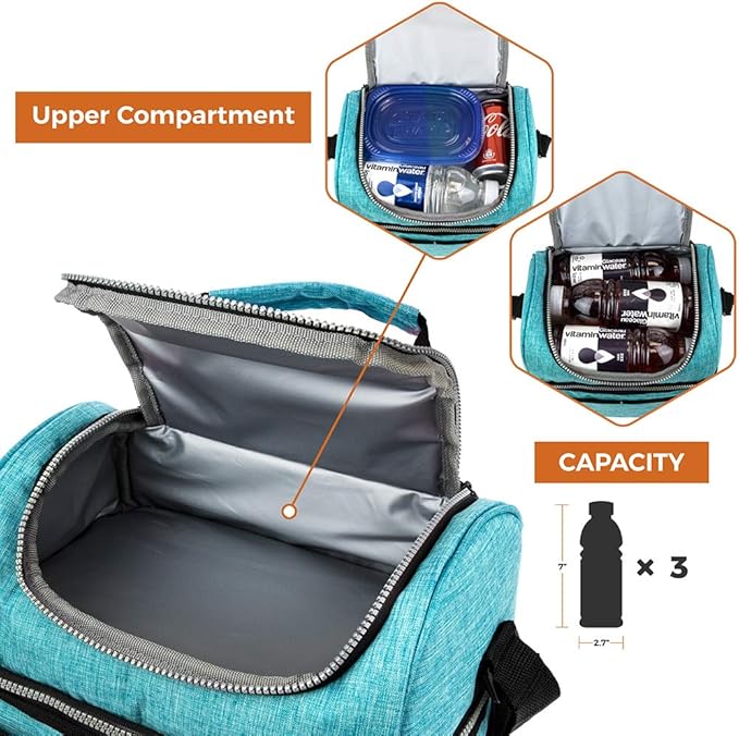 OPUX Lunch Box For Men Women, Insulated Large Lunch Bag Adult Work, Double - Image 8