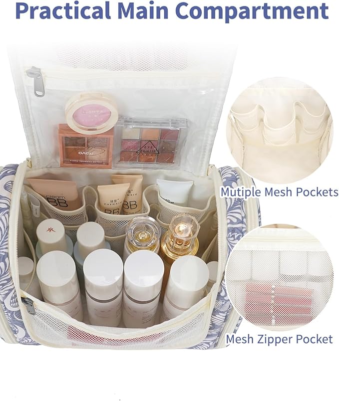 Narwey Hanging Toiletry Bag for Women Travel Makeup Bag Organizer Toiletries - Image 3