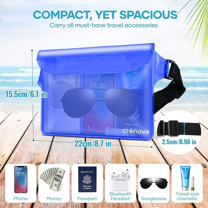 Waterproof Bag Fanny Packs for Women, Cruise Vacation Essentials Waterproof - Image 6