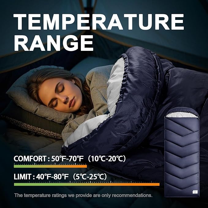 Sleeping Bags for Adults Cold Weather, Waterproof, Lightweight Camping Sleeping - Image 5