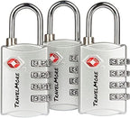 3 Pack TSA Luggage Locks with 4 Digit Combination – Heavy Duty Set Your Own by TravelMore
