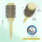Fast Dry Round Brush with Ceramic Ion Thermal Barrel and Nylon Bristles,Argan oil Round Hair Brush for Blow Drying,Styling,Curling,Straightening, Perfect Styling .for All Hair Types-53mm
