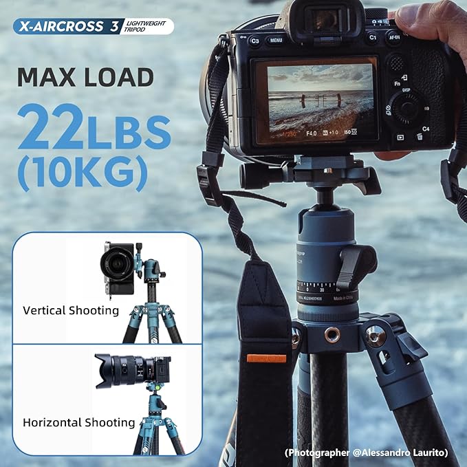 Fotopro Carbon Fiber Tripod 60 Inch 360 Degree Ball Head Quick Release Plate - Image 5