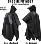 Coralrain Hooded Rain Poncho Lightweight Waterproof Unisex Raincoat Jacket - Image 4