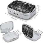 Metal 2 Compartment Pill Organizer Travel Friendly Portable Compact Pill Box - Image 2