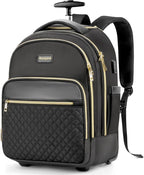 Small Rolling Backpack for Women, Lightweight Travel Backpack by Arcoyard