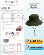 Water-Resistant Sun UPF 50+ Bucket Hat Protection Packable Brimmed Boonie - Image 5