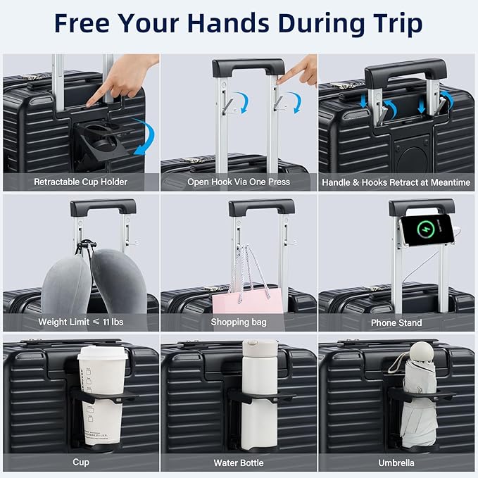 Hard Shell Suitcases Travel Expandable Luggage, 24 Inch Check in Luggage - Image 2