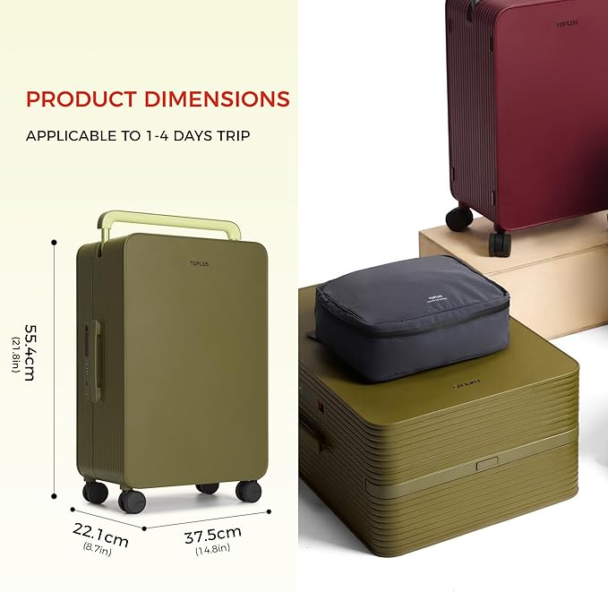 TUPLUS 20” Carry-On Hardside Luggage Lightweight ABS Travel Suitcase - Image 6