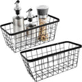 2 Pack Hanging Wall Basket Organizer Over the Cabinet Door Wire Baskets by LeleCAT
