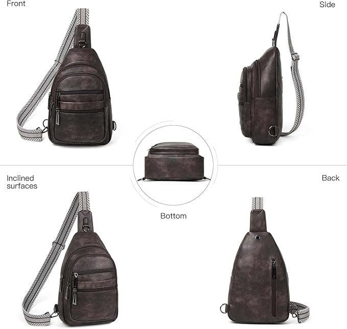 Sling Bag for Women Crossbody Fanny Pack Sling Purse Backpack Vegan Leather - Image 5