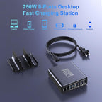 Aftertop 250W USB C Charger, 8-Ports PD3.1 140W Fast Charging Station, Compact - Image 2