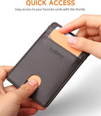 Buffway Mens Slim Wallet, Minimalist Thin Front Pocket Leather Credit Card - Image 3