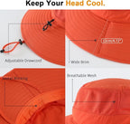 Home Prefer UPF50+ Mens Sun Hat Wide Brim Fishing Hat Foldable Large Brim UV - Image 7