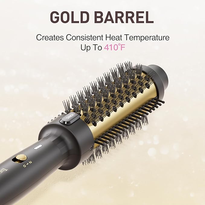 Thermal Brush 1.5" Curling Brush, Blowout Long Lasting Look Thermal Hair Brushes, 30s Fast Heated Round Brushes, Negative Ion Tech, 2 Temp Settings, Less Damage, Universal Voltage for Travel