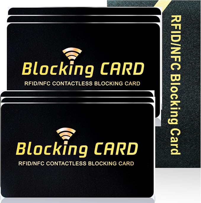 Aigee RFID Blocking Cards 6 Pack, Contactless NFC Debit Credit Card Passport by Aigee